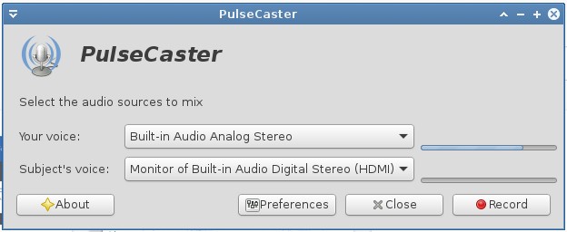PulseCaster has a very simple GUI